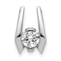 14K White Gold Complete Aaa 4.75mm Diamond Slide Fits Up to 3mm Fancy Or Reversible Omega Only view 1