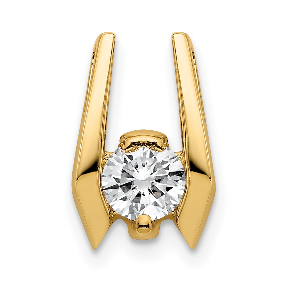 14K Yellow Gold Complete Aaa 4.75mm Diamond Slid Fits Up to 3mm Fancy Or Reversible Omega Only