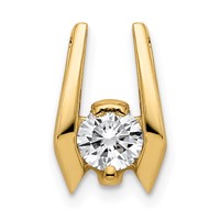 14K Yellow Gold Complete Aaa 4.75mm Diamond Slid Fits Up to 3mm Fancy Or Reversible Omega Only view 1