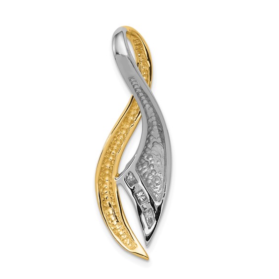 Gold Polished Diamond Slide Pendant