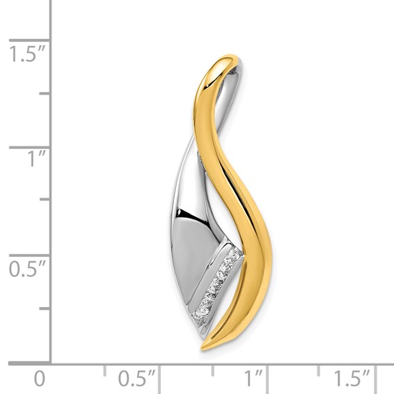 Gold Polished Diamond Slide Pendant