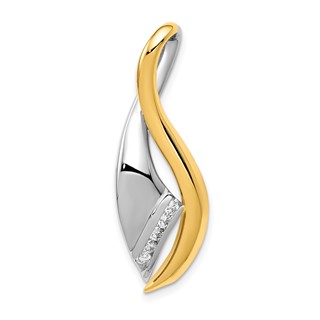 Gold Polished Diamond Slide Pendant