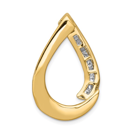 Gold Polished Diamond Slide Pendant