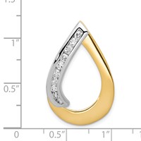 14K Two-Tone Complete 0.38 Carat AA Diamond Teardrop Slide Fits Up to 8mm Regular 10mm Fancy Or Reversible Omega view 3