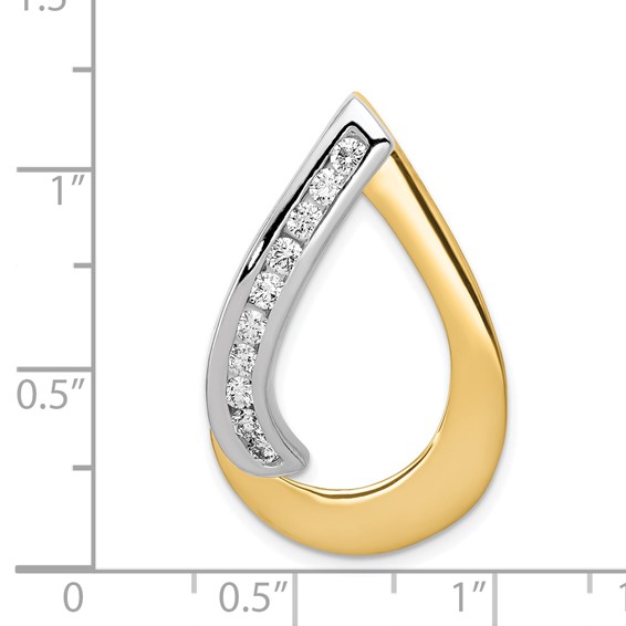 Gold Polished Diamond Slide Pendant