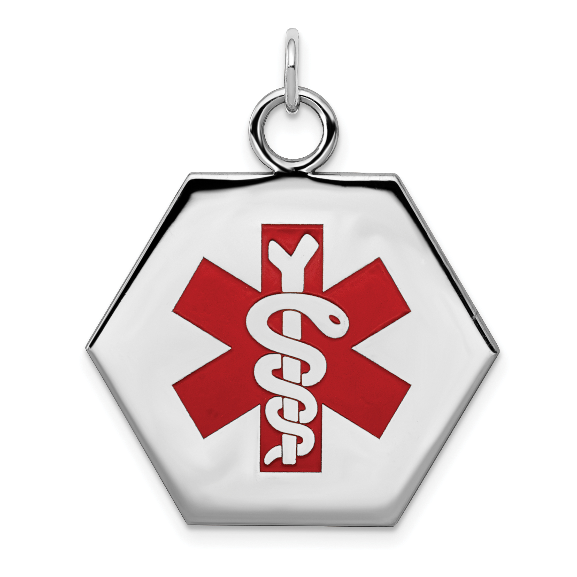 Sterling Silver Rhodium-plated Medical Jewelry Pendant (XSM10)