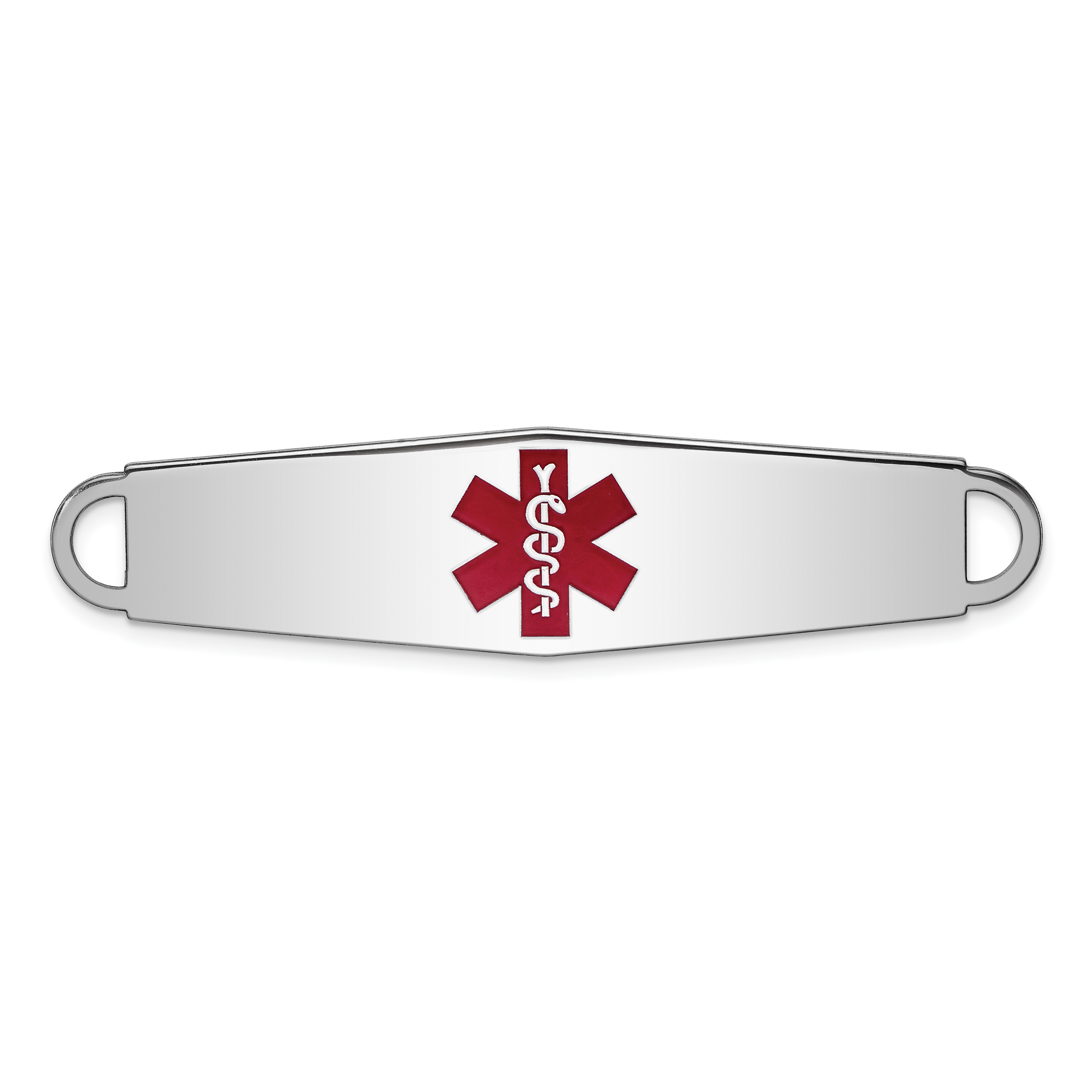Sterling Silver Rhodium-plated Medical ID Plate (XSM11)