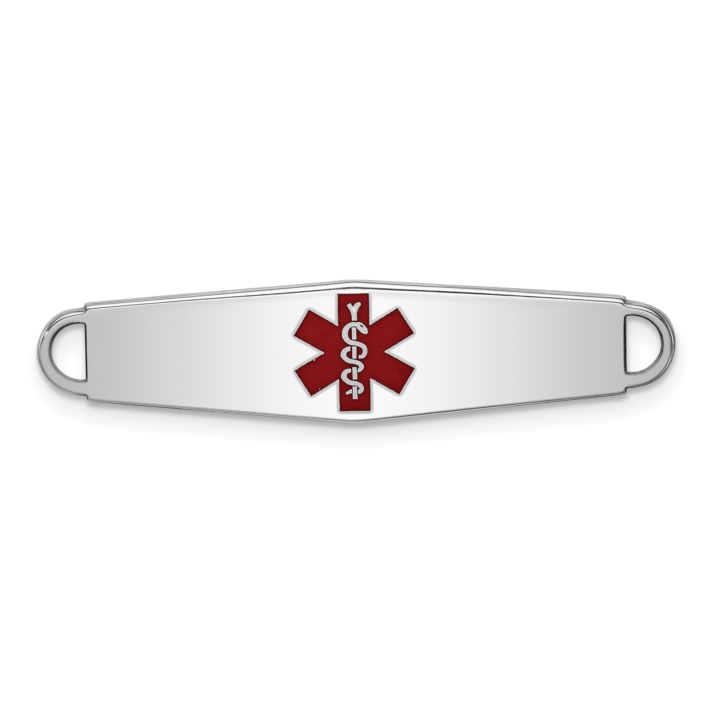 Sterling Silver Rhodium plated Medical ID Plate (XSM13)
