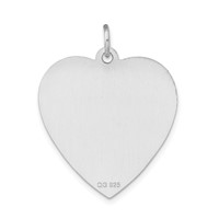 Sterling Silver RH-pltd Engraveable Enamel Lg.Heart Medical Pendant view 3