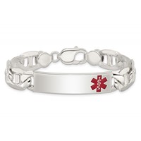Sterling Silver Polished Medical Anchor Link ID Bracelet view 3