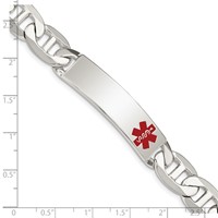 Sterling Silver Polished Medical Anchor Link ID Bracelet view 4
