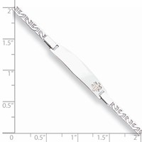 Sterling Silver Rhod-plt Non-enameled Medical ID Anchor Link Bracelet view 2