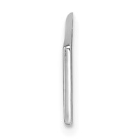 Sterling Silver Rhodium-plated Centered Red Enamel 50x 13mm Medical ID Plate view 2
