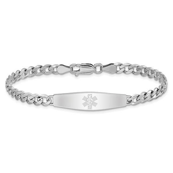 Sterling Silver Rhodium-plated Medical Jlry Bracelet (NE)