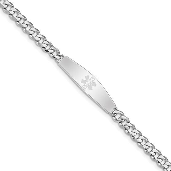 Sterling Silver Rhodium-plated Medical Jlry Bracelet (NE)