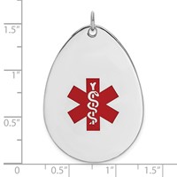 Sterling Silver Rhodium-plated Medical Jewelry Pendant view 4