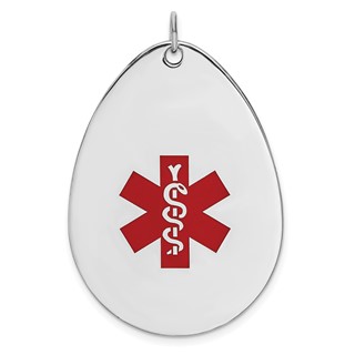 Sterling Silver Rhodium-plated Medical Jewelry Pendant