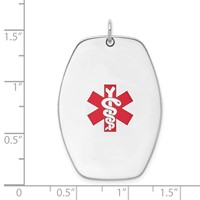 Sterling Silver Rhodium-plated Medical Jewelry Pendant view 4