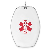 Sterling Silver Rhodium-plated Medical Jewelry Pendant view 1