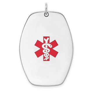 Sterling Silver Rhodium-plated Medical Jewelry Pendant