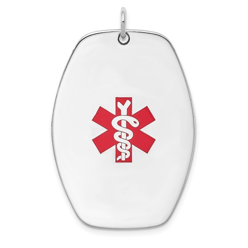 Sterling Silver Rhodium-plated Medical Jewelry Pendant