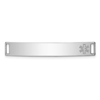 Sterling Silver Rhodium-plated Non-enameled Medical ID Plate view 1