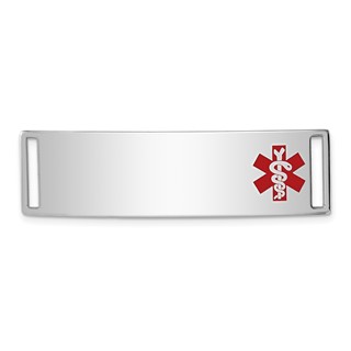 Sterling Silver Rhodium-plated Medical ID Plate