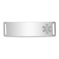 Sterling Silver Rhodium-plated Non-enameled Medical ID Plate view 1