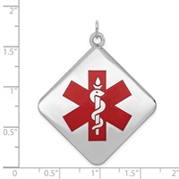 Sterling Silver Rhodium-plated Medical Jewelry Pendant view 4