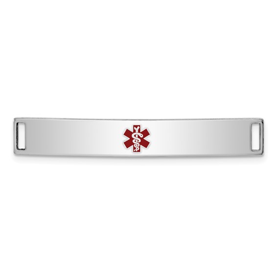 Sterling Silver Rhodium-plated Medical ID Plate