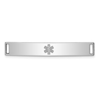 Sterling Silver Rhodium-plated Non-enameled Medical ID Plate view 1