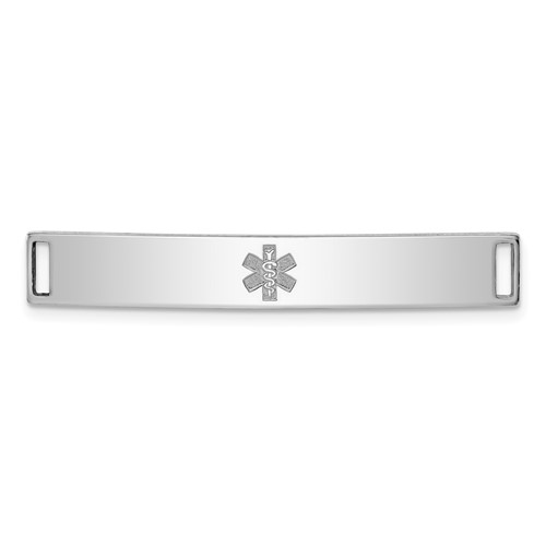 Sterling Silver Rhodium-plated Non-enameled Medical ID Plate