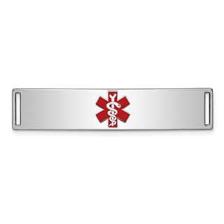 Sterling Silver Rhodium-plated Medical ID Plate