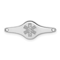 Sterling Silver Rhodium-plated Non-enameled Medical ID Plate view 1