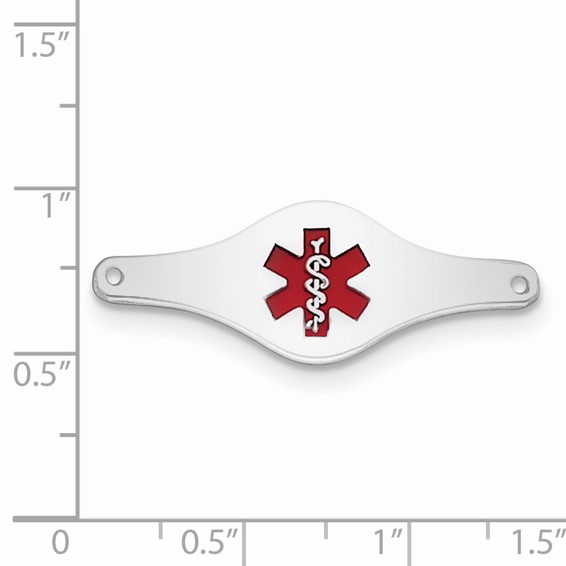 Sterling Silver Rhodium-plated Medical ID Plate