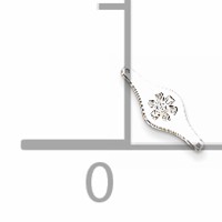 Sterling Silver Rhodium-plated Non-enameled Medical ID Plate view 2