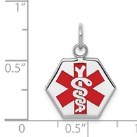 Sterling Silver Rhodium-plated Medical Jewelry Pendant view 4