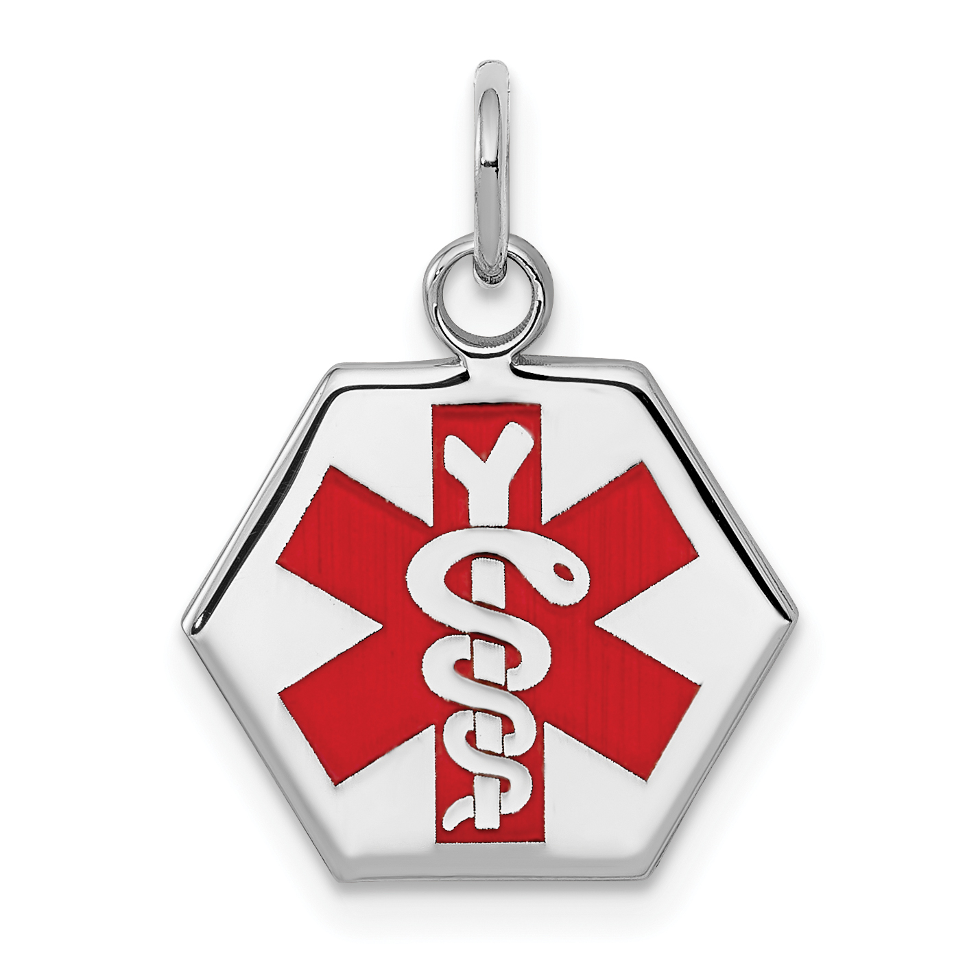 Sterling Silver Rhodium-plated Medical Jewelry Pendant (XSM75)