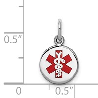 Sterling Silver Rhodium-plated Medical Charm view 4