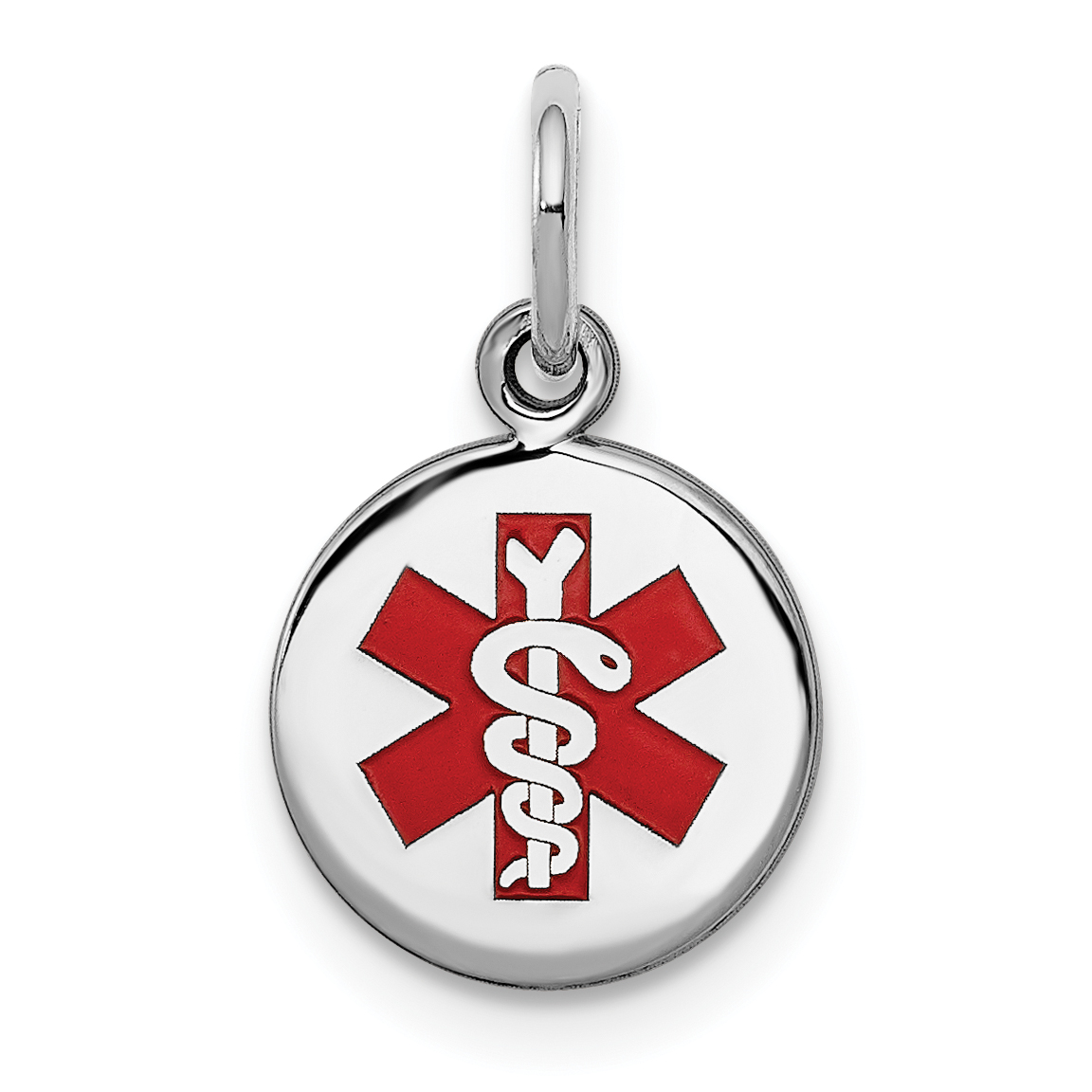 Sterling Silver Rhodium-plated Medical Charm (XSM76)