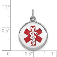 Sterling Silver Rhodium-plated Medical Jewelry Pendant view 4
