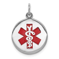 Sterling Silver Rhodium-plated Medical Jewelry Pendant view 1