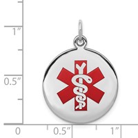 Sterling Silver Rhodium-plated Medical Jewelry Pendant view 4