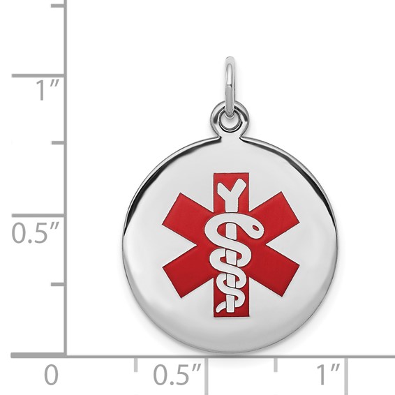 Sterling Silver Rhodium-plated Medical Jewelry Pendant
