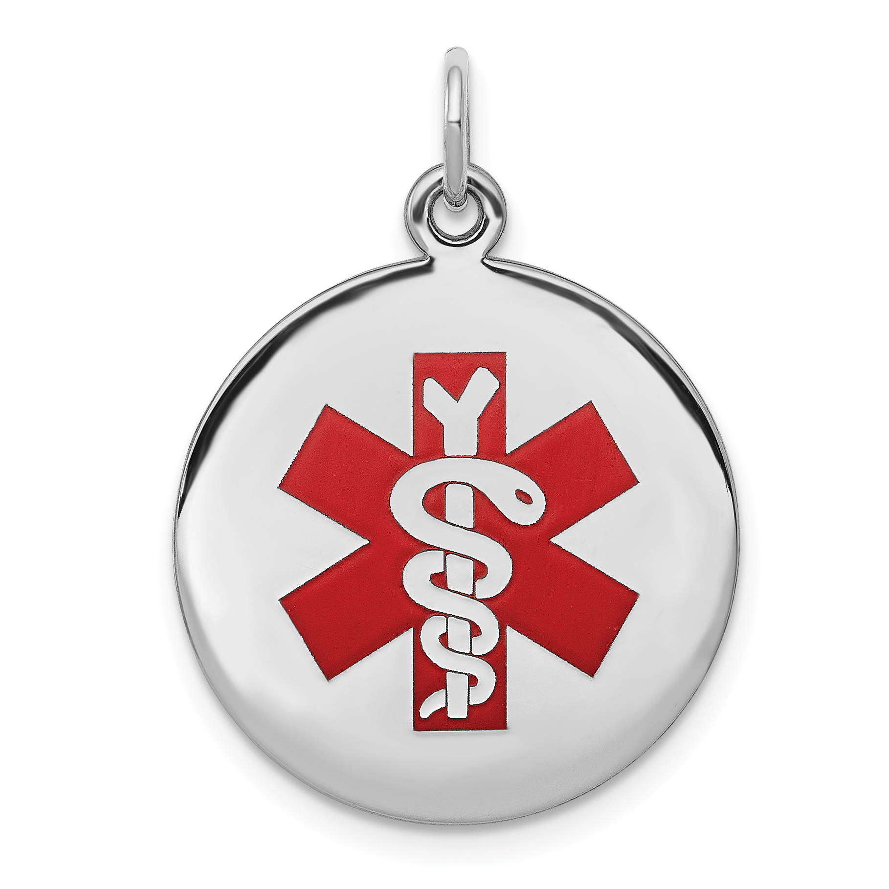 Sterling Silver Rhodium-plated Medical Jewelry Pendant (XSM78)