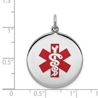 Sterling Silver Rhodium-plated Medical Jewelry Pendant view 4