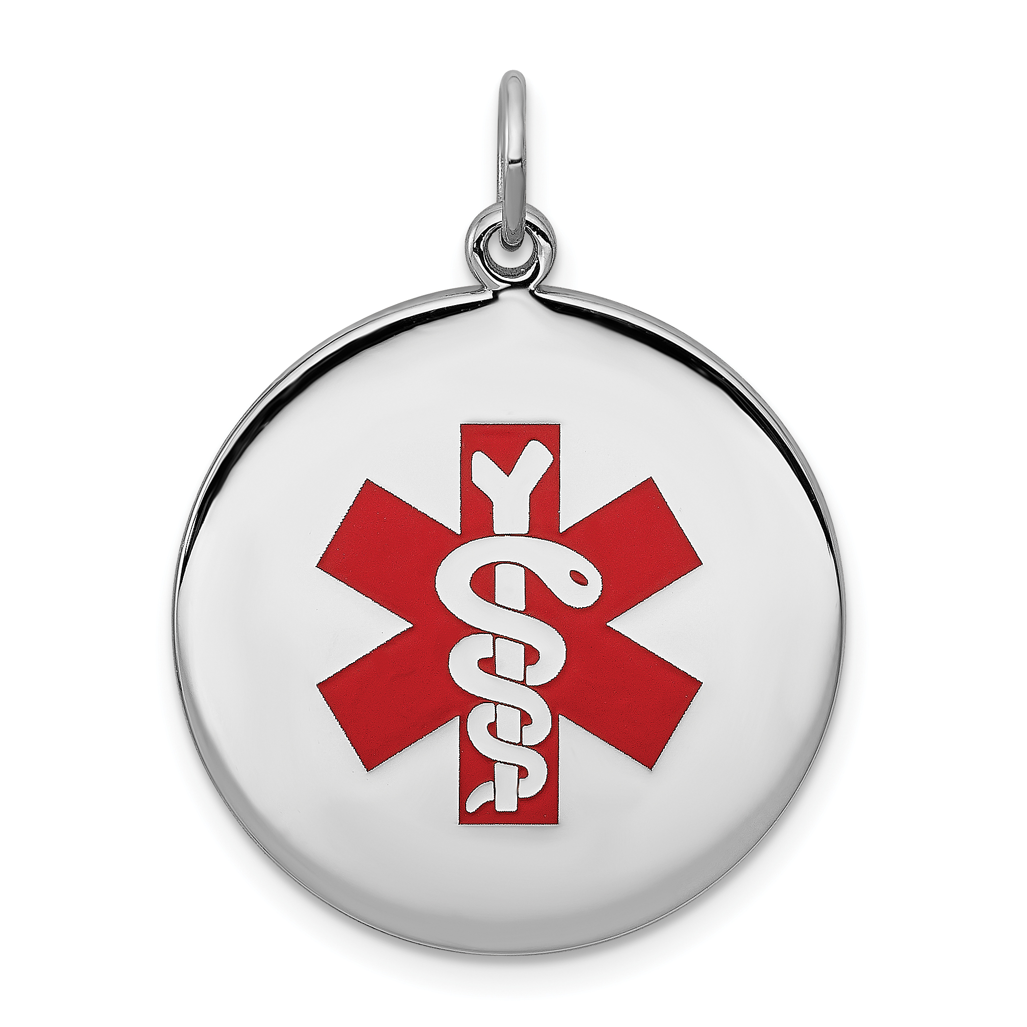 Sterling Silver Rhodium-plated Medical Jewelry Pendant (XSM79)
