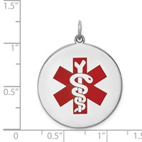 Sterling Silver Rhodium-plated Medical Jewelry Pendant view 4