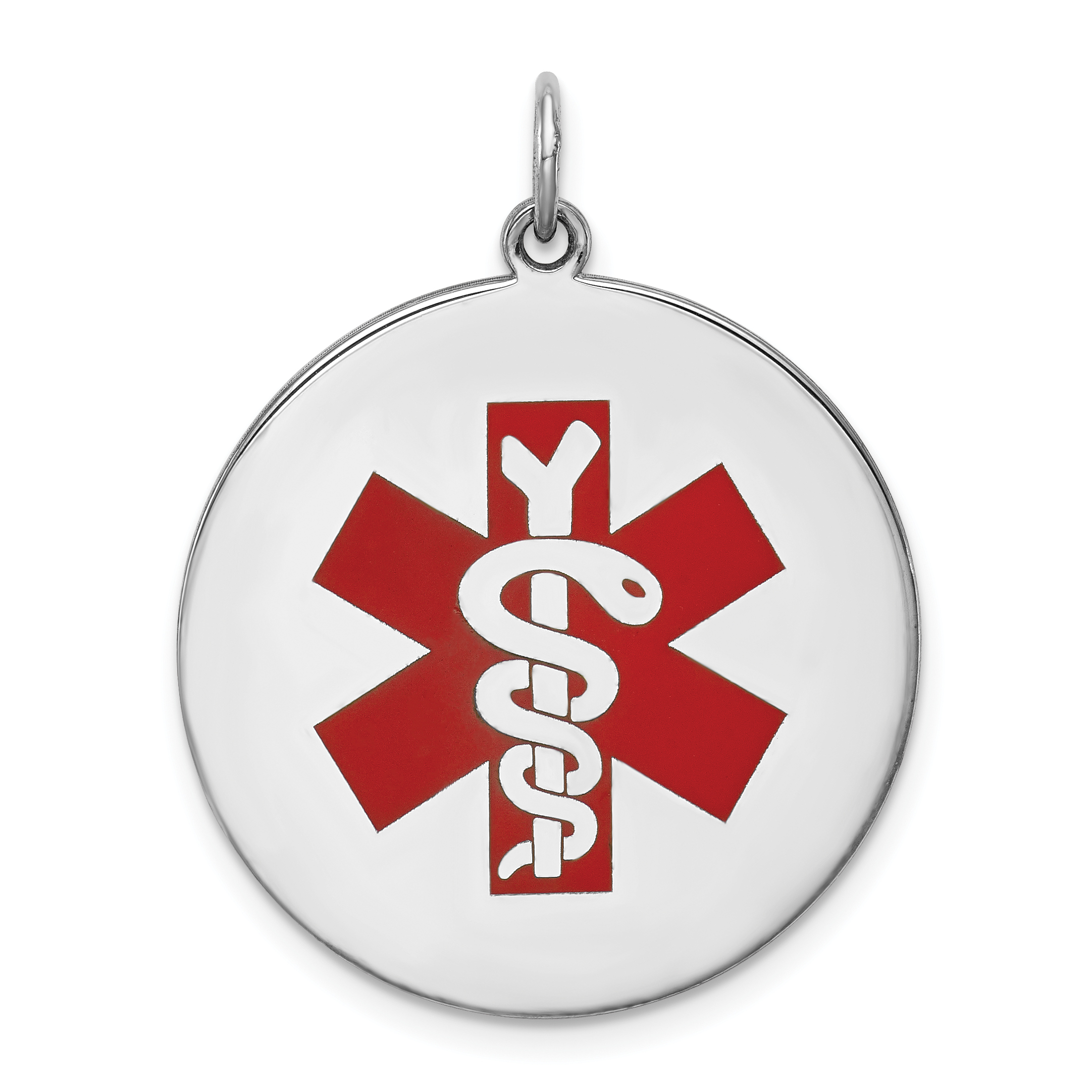 Sterling Silver Rhodium-plated Medical Jewelry Pendant (XSM80)