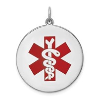 Sterling Silver Rhodium-plated Medical Jewelry Pendant view 1